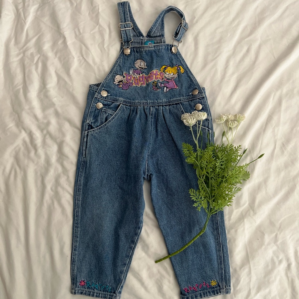 Vintage 1996 Rugrats Embroidered 3T Denim Overalls